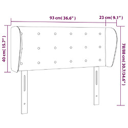 Acheter vidaXL Tête de lit avec oreilles Gris clair 93x23x78/88 cm Velours