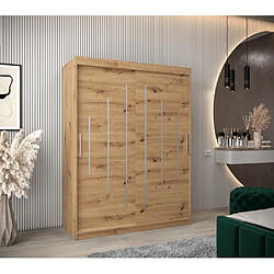 Abiks Meble Armoire YORK À Portes Coulissantes 200/150/62 2 Portes (Artisan/Artisan)