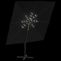 Helloshop26 Parasol meuble de jardin cantilever à led 400 x 300 cm noir 02_0008168