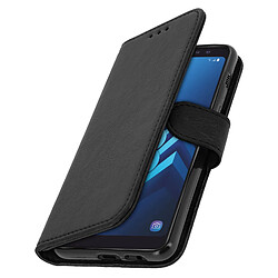 Avizar Housse Samsung Galaxy A8 Etui Folio Clapet Portefeuille Support Stand - noir