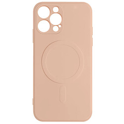 Avizar Coque Magsafe iPhone 12 Pro Max Silicone Soft-touch Mag Cover rose gold