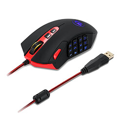 Universal Souris de gaming haute précision 12400 ppp 18 boutons programmable grande machine de jeux laser souris avec poids LED rétroéclairage PC | Mouse (noir)