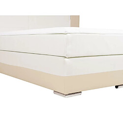 Acheter Vente-Unique Ensemble complet boxspring tête de lit avec leds + sommiers + matelas + surmatelas - 160 x 200 cm - Simili - Crème et blanc - ASTI de YSMÉE