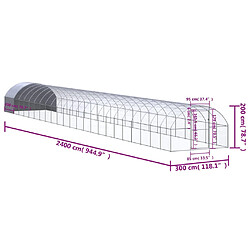 vidaXL Poulailler d'extérieur 3x24x2 m Acier galvanisé pas cher