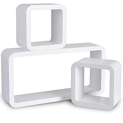 Helloshop26 Lot de 3 cubes modèle étagère murale blanc 19_0000431