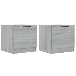 Maison Chic Lot de 2 Tables de chevet - Tables de Nuit Sonoma gris 40x39x40 cm