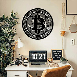 DEKORY Bitcoin Décoration Murale en métal, art mural crypto - 35x35 cm