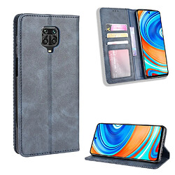 Etui en PU vintage auto-absorbé avec support bleu pour votre Xiaomi Redmi Note 9 Pro/Pro Max/Note 9S