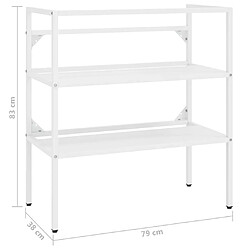 vidaXL Cadre de lavabo de salle de bain Blanc 79x38x83 cm Fer pas cher