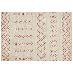 Beliani Tapis en coton 160 x 230 cm beige et rose BUXAR