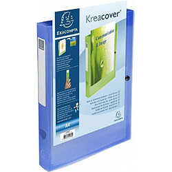 Avis Boîte Exacompta classeur à Pression Dos 4cm Kreacover Transparent Bleu