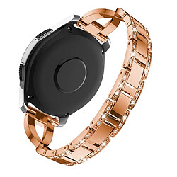 Wewoo Bracelet pour montre connectée en acier inoxydable serti de diamants forme de X de la Galaxy 46 mm or rose