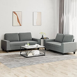 Maison Chic Ensemble de canapés 2 pcs, Canapé droit Sofa pour Salon gris foncé tissu -GKD757978