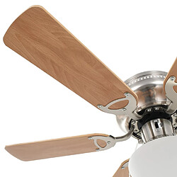 vidaXL Ventilateur de plafond orné avec lumière 82 cm Marron clair pas cher