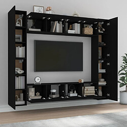 Avis Maison Chic Ensemble de meubles TV 8 pcs | Banc TV Moderne pour salon | Meuble de Rangement - Noir Bois d'ingénierie -MN76326