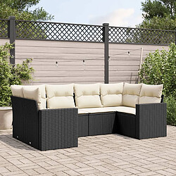 Maison Chic Salon de jardin 6 pcs avec coussins | Ensemble de Table et chaises | Mobilier d'Extérieur noir résine tressée -GKD61486