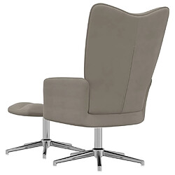 Acheter vidaXL Chaise de relaxation avec tabouret Gris clair Velours