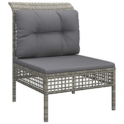 Acheter Maison Chic Salon de jardin 7 pcs + coussins - Mobilier/Meubles de jardin - Table et chaises d'extérieur Gris Résine tressée -MN63578