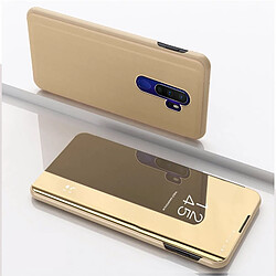 Wewoo Housse Coque Pour OPPO Reno Ace / Realme X2 Pro Miroir Plaqué Couvercle à rabat gauche et droite avec support Étui téléphone portable Or