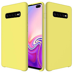 Coque en silicone liquide mou jaune pour votre Samsung Galaxy S10 Plus