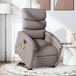 Maison Chic Fauteuil Relax pour salon, Fauteuil inclinable de massage électrique Taupe Tissu -GKD60152