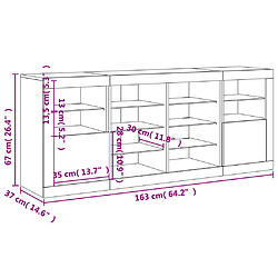 vidaXL Buffet avec lumières LED blanc 163x37x67 cm pas cher