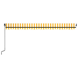 Avis vidaXL Auvent manuel rétractable avec LED 500x300 cm Jaune et blanc