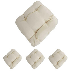 Decoshop26 4x coussins de chaise de jardin terrasse balcon 41x38x8cm tissu crème 04_0002591