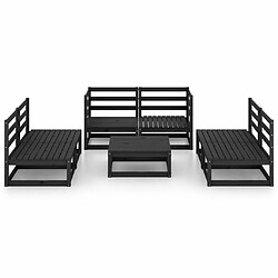 Avis Maison Chic Salon de jardin 7 pcs - Table et chaises d'extérieur - Mobilier/Meubles de jardin Moderne noir bois de pin massif -MN84800