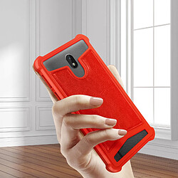 Avis Avizar Coque Smartphone 4.3'' à 4.7'' Silicone Gel Coins Renforcés Dos Effet Cuir Rouge