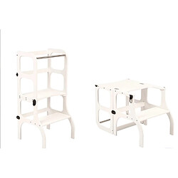 ETTE TETE Tour d'apprentissage - table Step'n'Sit blanc fermoirs laiton