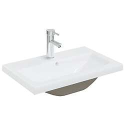 vidaXL Lavabo encastré avec robinet 61x39x18 cm céramique blanc