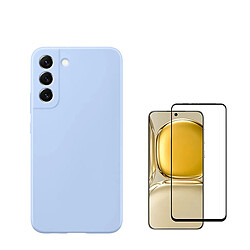 Kit de film en verre trempé de la couverture de 5D + couvercle de silicone liquide Phonecare pour Oppo Galaxy S24 5G - Bleu clair