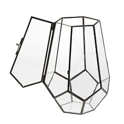 Nordic Hexagonal Chandelier En Verre Maison De Fleurs De Mariage Boîte Décor Noir pas cher