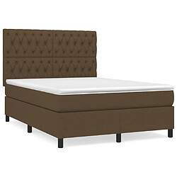 vidaXL Sommier à lattes de lit avec matelas Marron foncé 140x190 cm