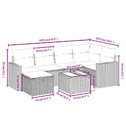 Avis Maison Chic Ensemble à manger d'extérieur 7 pcs avec coussins,Salon de jardin,Mobilier de jardin mélange beige résine tressée -GKD436383