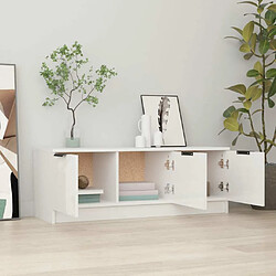 Avis Maison Chic Meuble TV scandinave - Banc TV pour salon Blanc brillant 102x35x36,5 cm Bois d'ingénierie -MN82732