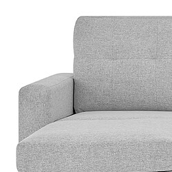 Acheter Mes Canapé d'angle réversible avec pouf en microfibre gris clair - LUMINA