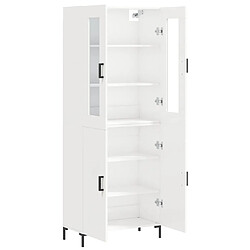 Avis vidaXL Buffet haut Blanc brillant 69,5x34x180 cm Bois d'ingénierie