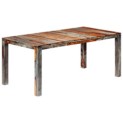 vidaXL Table à manger Gris 180x90x76 cm Bois massif pas cher