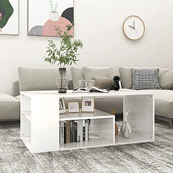 Maison Chic Table basse,Table Console Table d'appoint, Table pour salon Blanc brillant 100x50x40 cm Aggloméré -MN83293