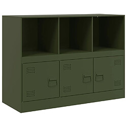 vidaXL Buffet vert olive 99x39x73 cm acier