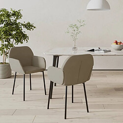 Maison Chic Lot de 2 Chaises à manger,Chaise pour cuisine,Solide Structure Gris clair Velours -MN77027