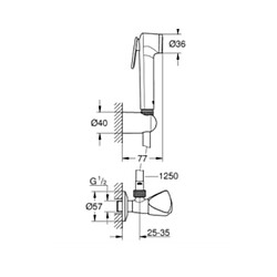 Grohe - Douchette Tempesta Trigger spray 30 avec robinet d arrêt 1 jet, chrome