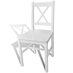 Avis Decoshop26 Lot de 2 chaises de salle à manger cuisine design classique bois de pin blanc CDS020166