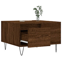 Avis vidaXL Table basse chêne marron 55x55x36,5 cm bois d'ingénierie