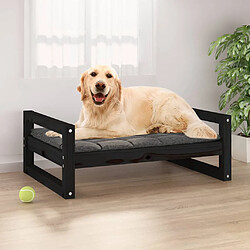 vidaXL Lit pour chien Noir 75,5x55,5x28 cm Bois de pin solide