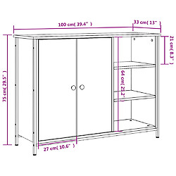 vidaXL Buffet sonoma gris 100x33x75 cm bois d'ingénierie pas cher