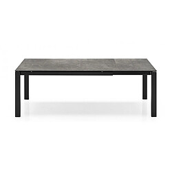 Inside 75 Table extensible 10 couverts BARON 240cm pieds métal noir plateau céramique gris