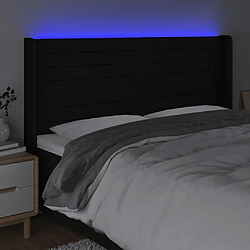 Acheter Maison Chic Tête de lit scandinave à LED,meuble de chambre Noir 203x16x118/128 cm Tissu -MN74834